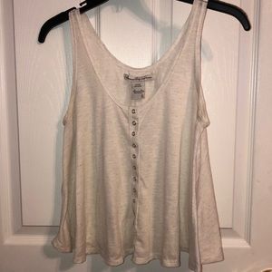 S Off White Buttoned Tank Top